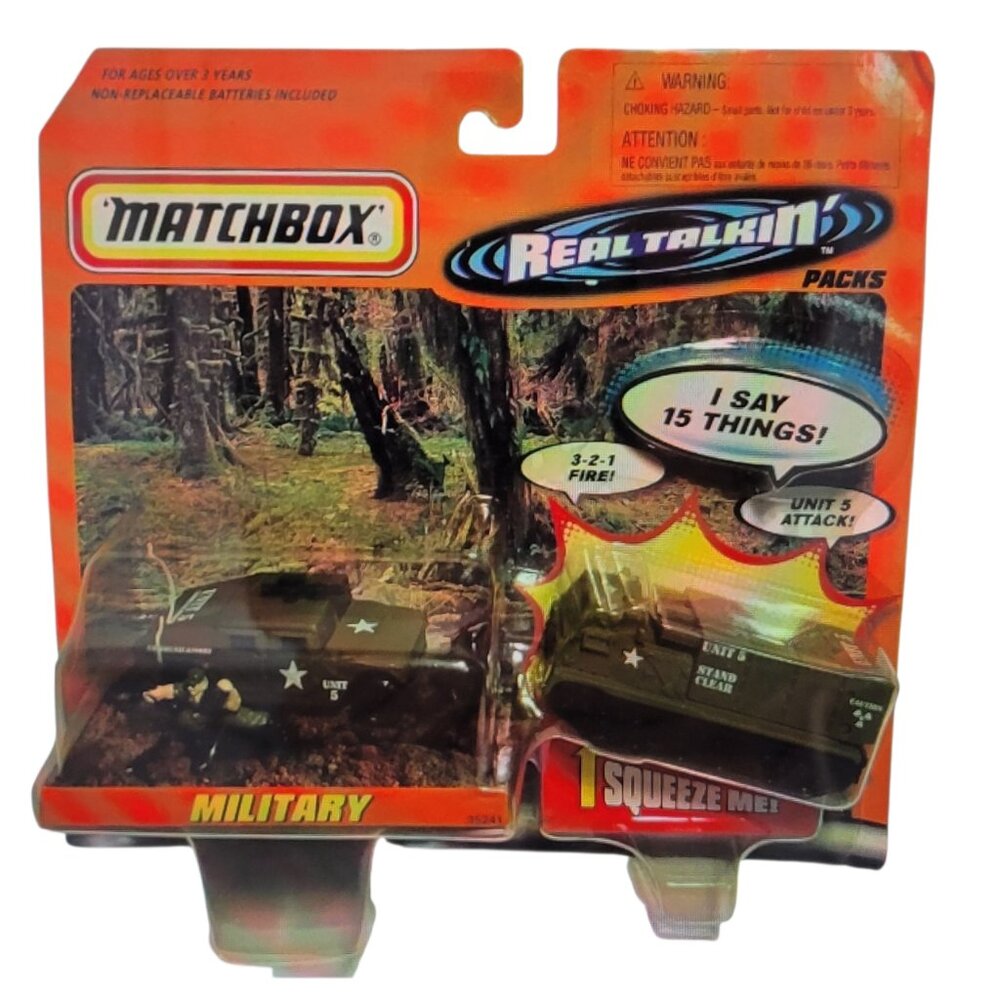 Vintage Matchbox Mattel Wheels Real Talkin' Military Pack 1998 New in Box NIB
